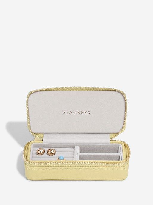 Yellow Medium Zipped Travel Jewellery Box