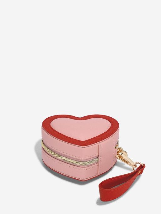 Pink Heart Travel Jewellery Box