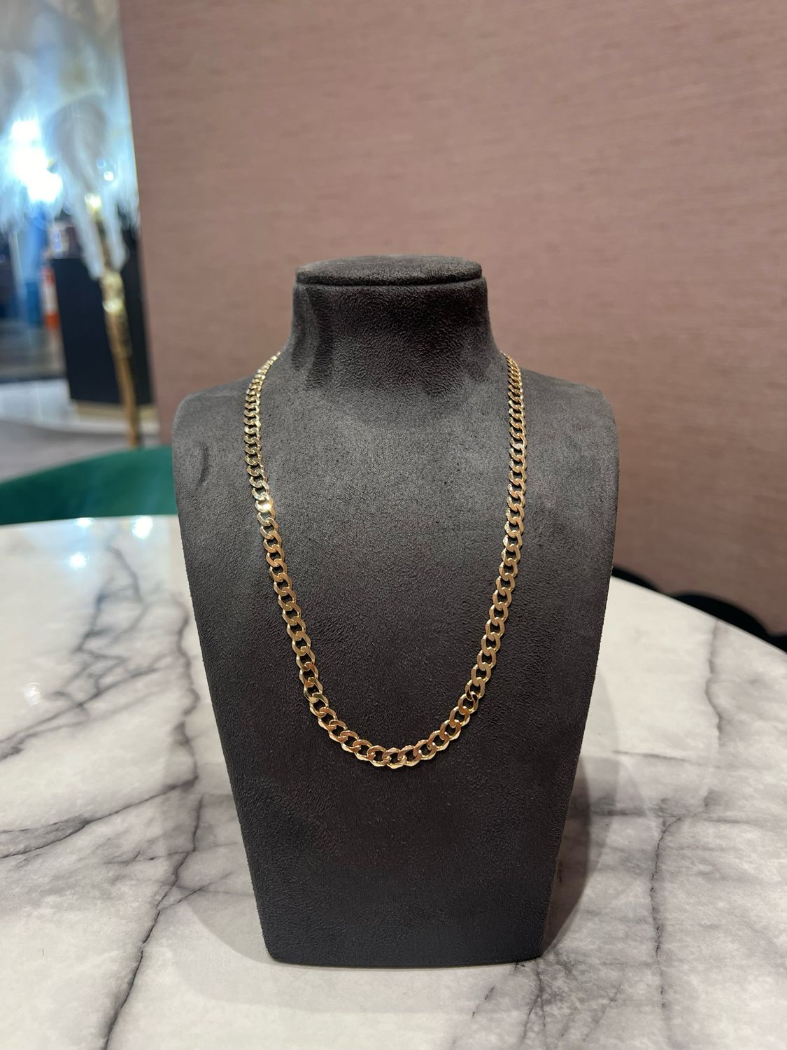 Pre-Owned 9ct Yellow Gold 18” Flat Curb Chain 13.47grams