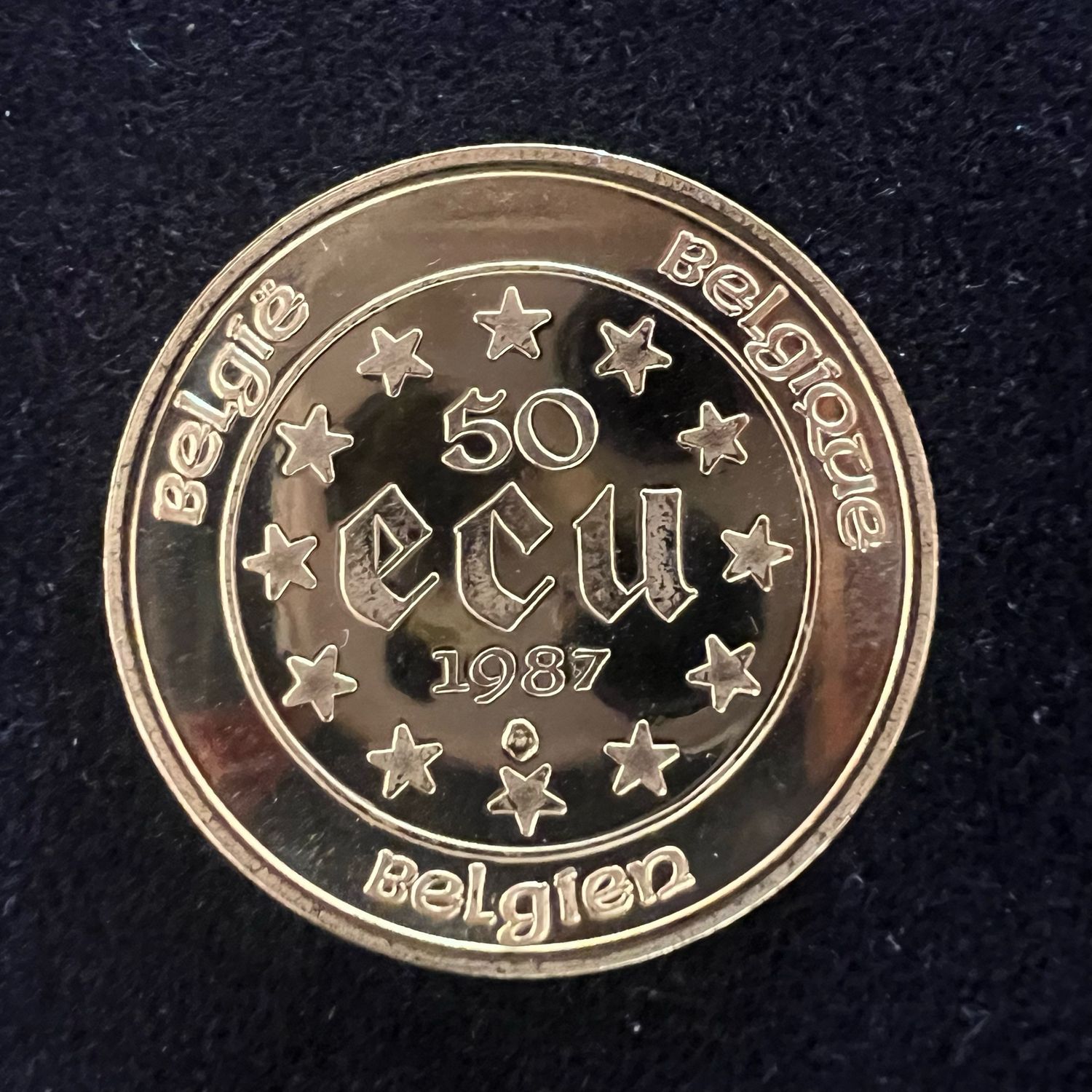 Pre-Owned Belgian 50 ECU Gold Coin 1987