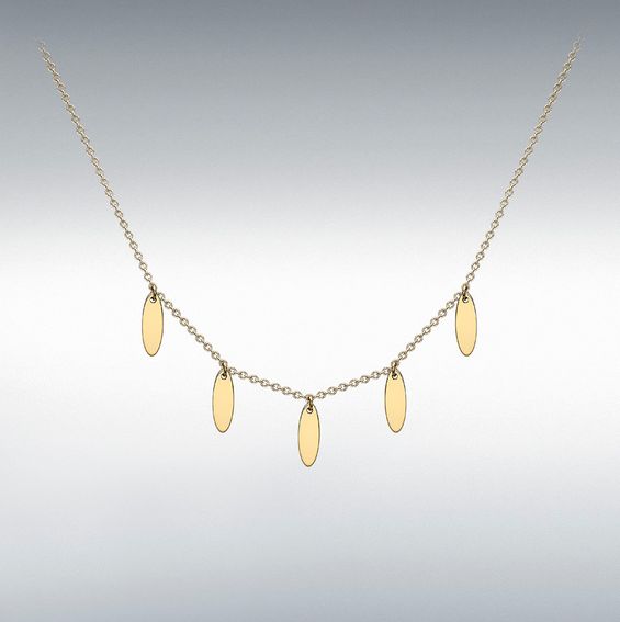 9ct Yellow Gold Oval Discs Necklace
