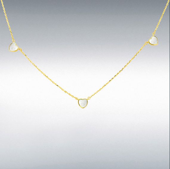 9ct Yellow Gold MOP Heart Necklace