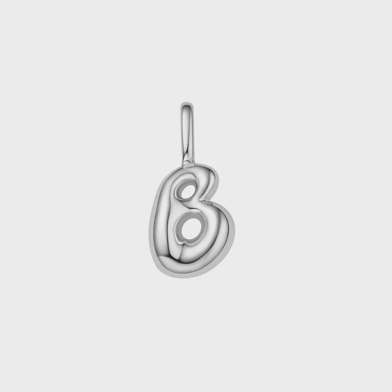 Silver Letter &#39;B&#39; Charm, Metal: Sterling Silver