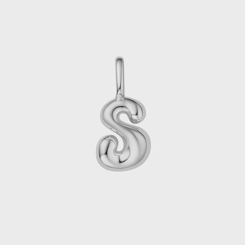 Silver Letter &#39;S&#39; Charm, Metal: Sterling Silver