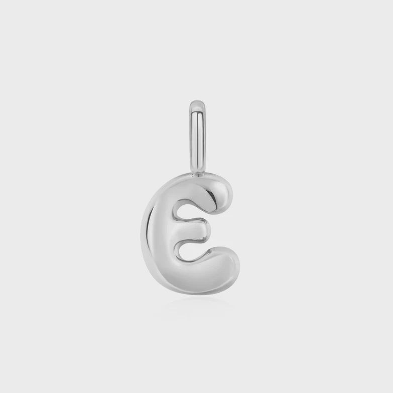 Silver Letter &#39;E&#39; Charm, Metal: Sterling Silver