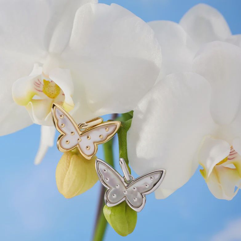 Gold Mother Of Pearl Butterfly Charm