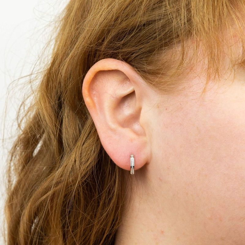Silver Layered Octagon Hoop Earrings
