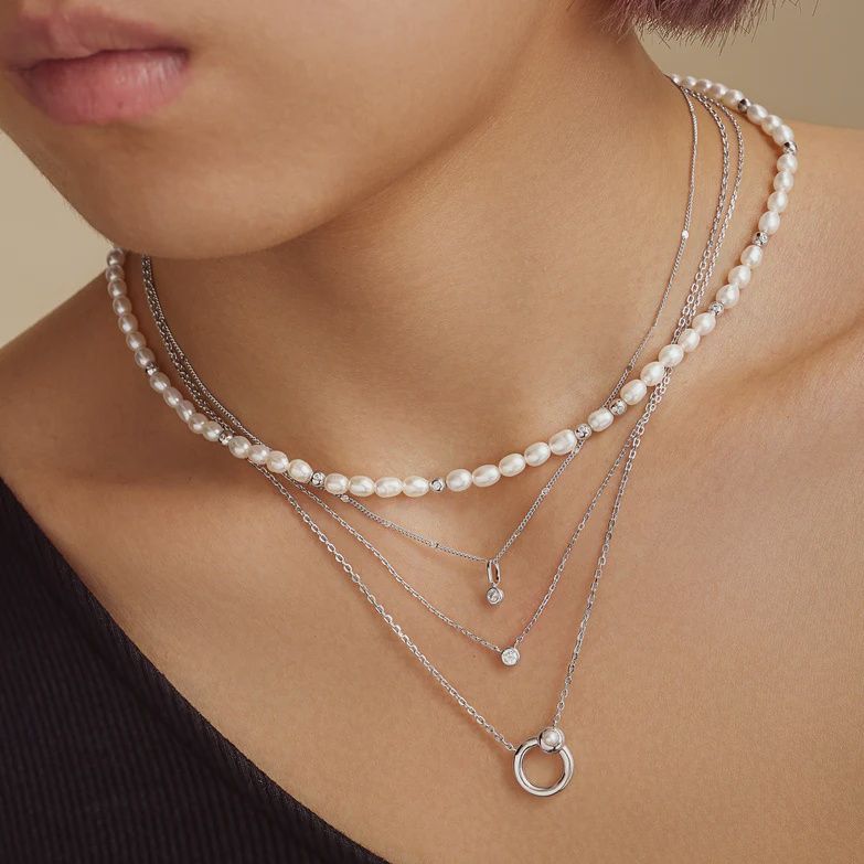 Hoop Freshwater Pearl Necklace