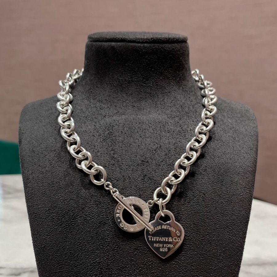 Pre-Owned Tiffany &amp; Co Return To Tiffany Silver Heart Tag Toggle Choker