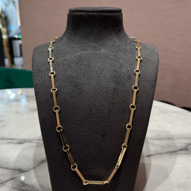 Pre-Owned 9ct Yellow Gold Bar Link Chain