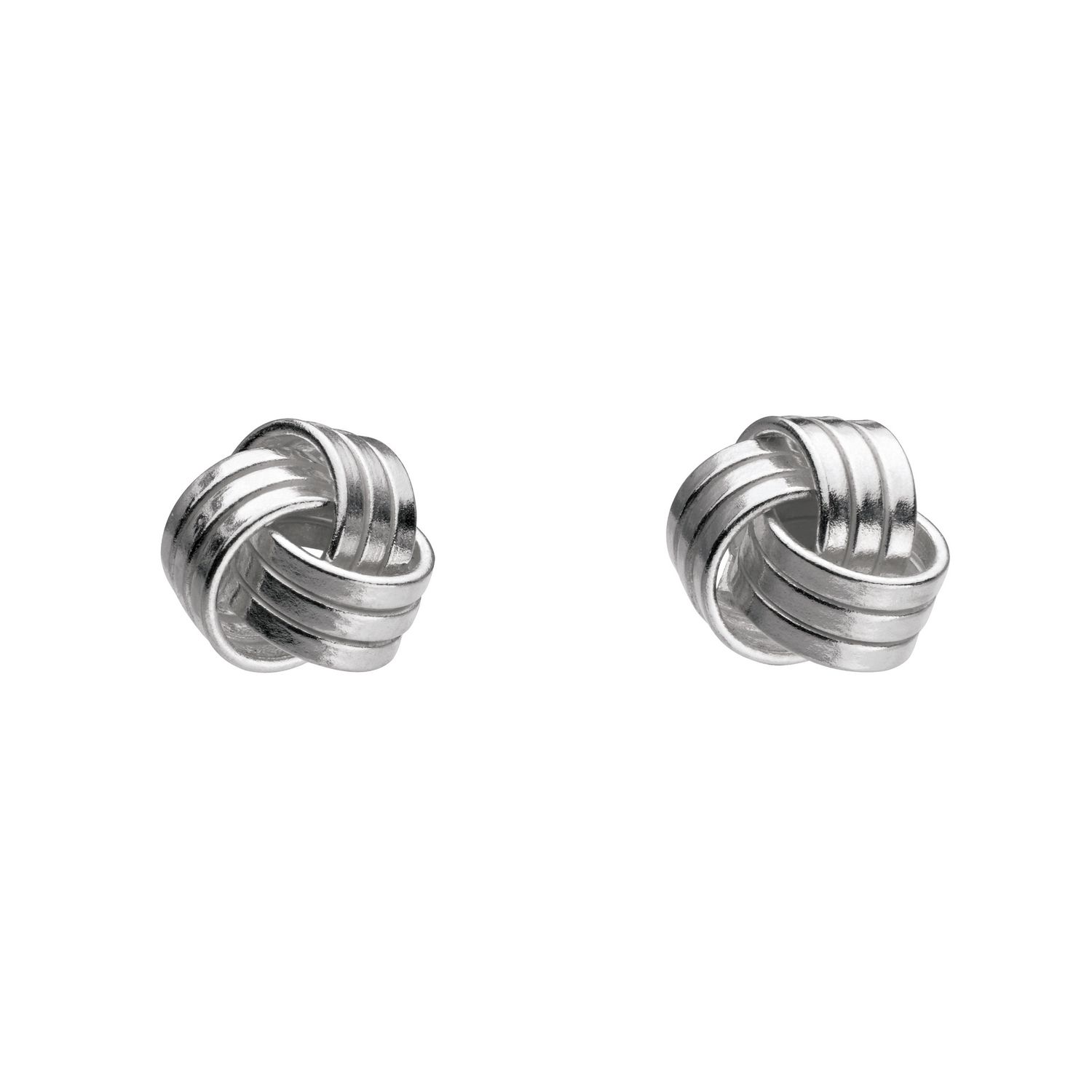 Silver Wool Knot Stud Earrings