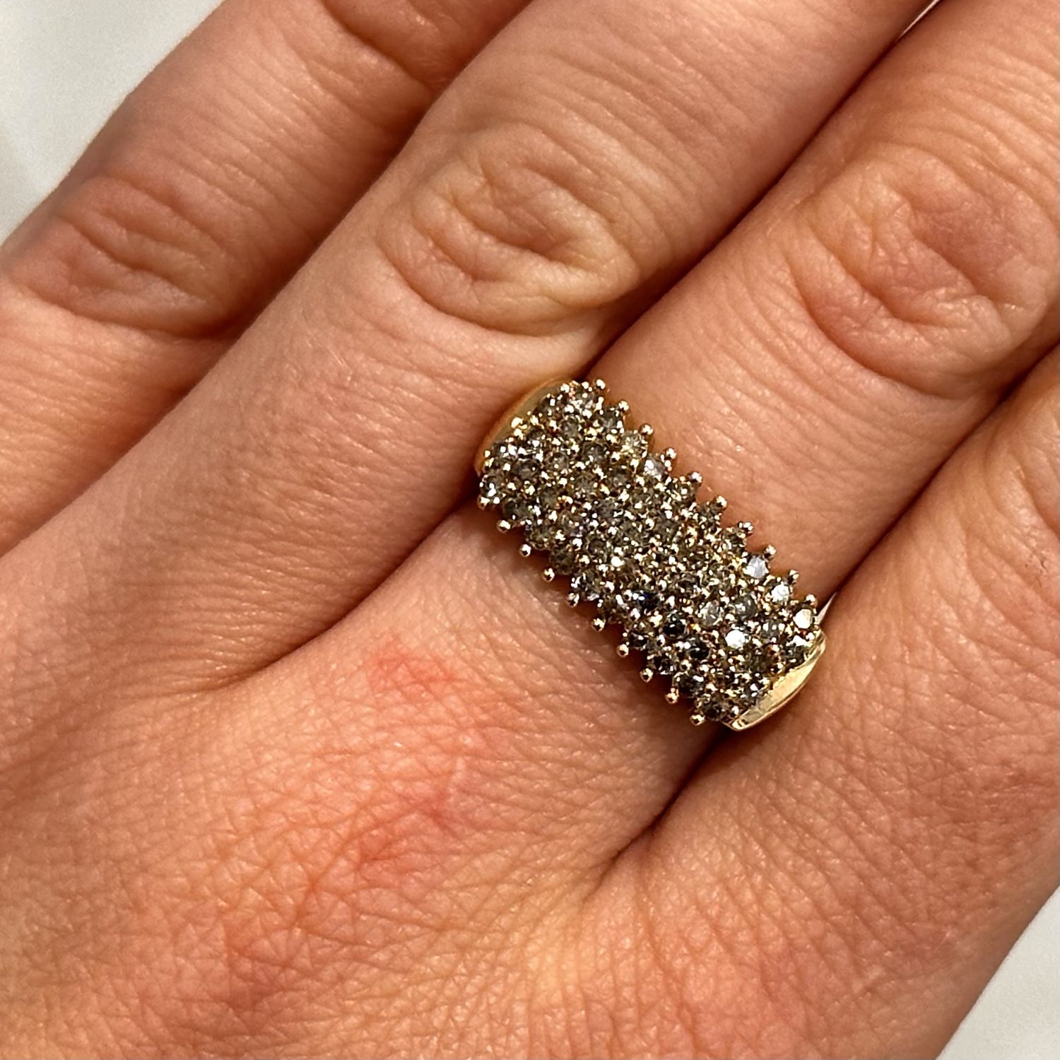 Pre-Owned 9ct Yellow Gold 1.00ct Champagne Diamond Band
