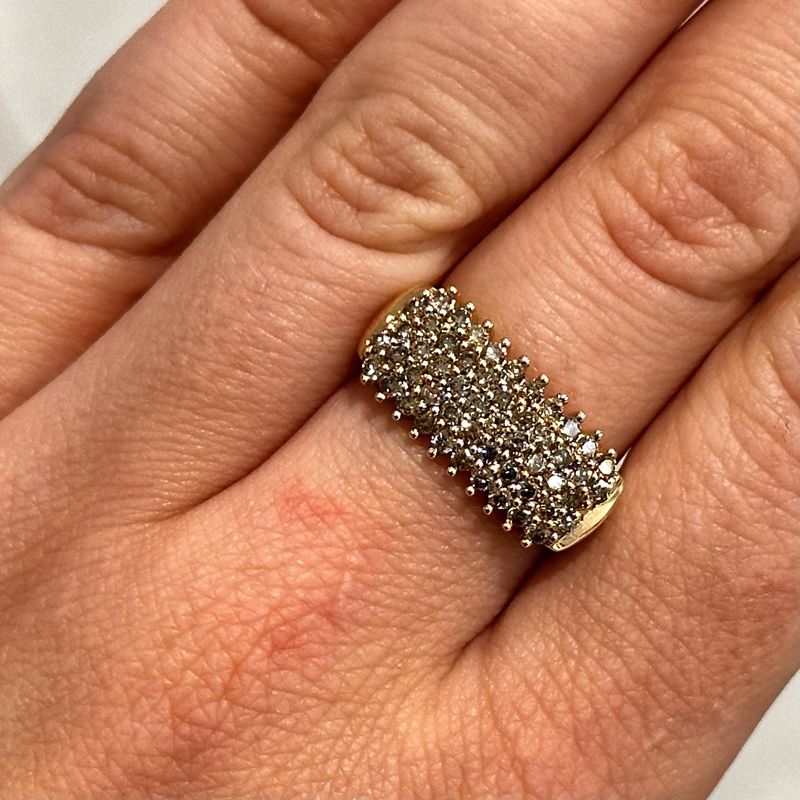 Pre-Owned 9ct Yellow Gold 1.00ct Champagne Diamond Band
