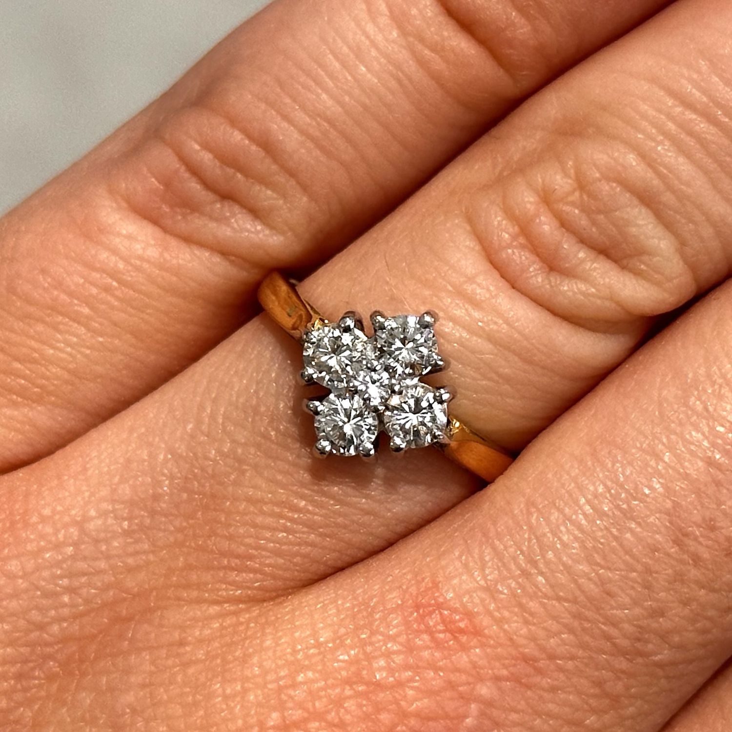 Pre-Owned 18ct Yellow Gold 0.67ct Diamond Cluster Ring