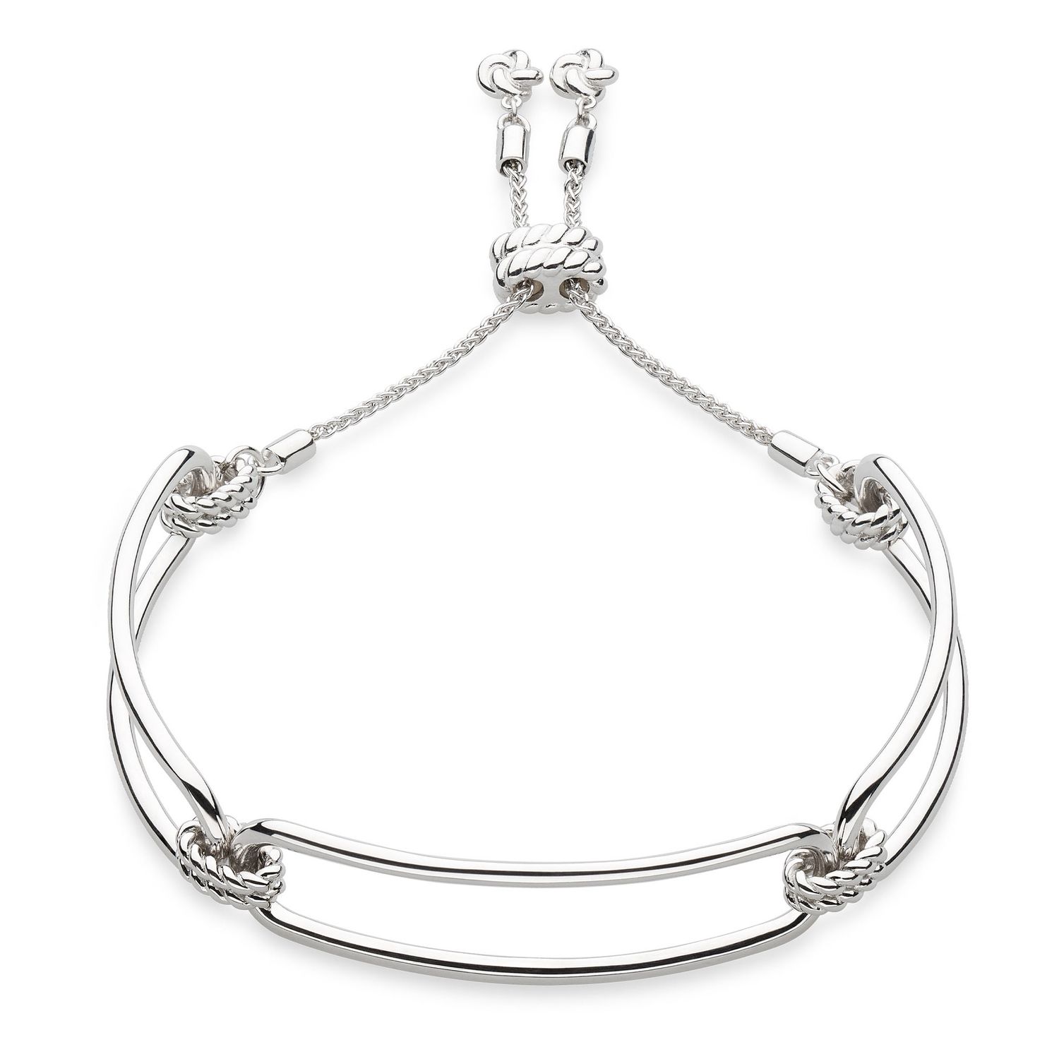 Silver Marina Rope Bar Toggle Bracelet, Metal: Rhodium-Plated