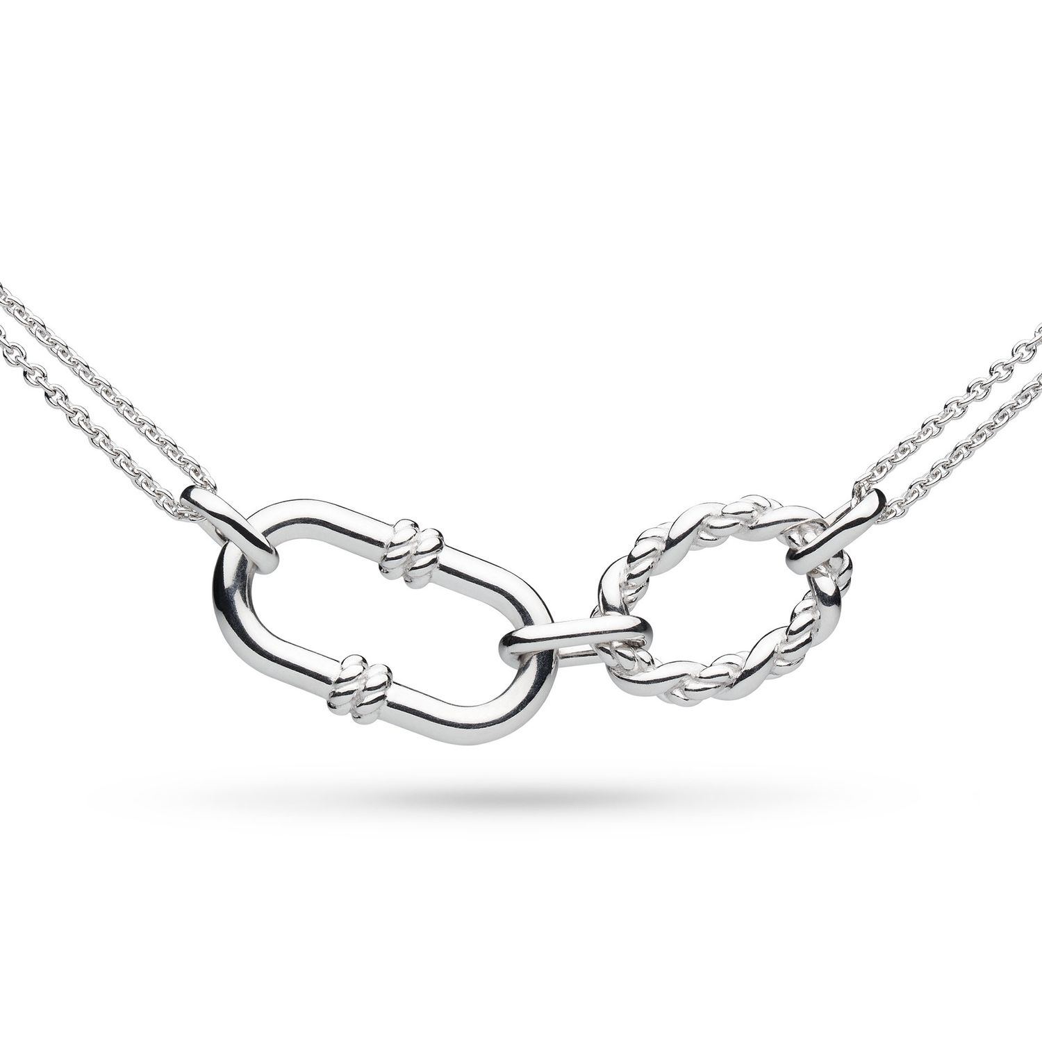 Silver Marina Rope Twin Chain Necklace 18&quot;