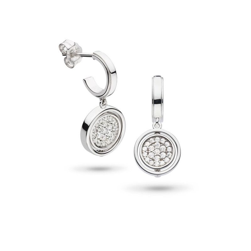 Silver Revival Eclipse CZ Spin Hoops
