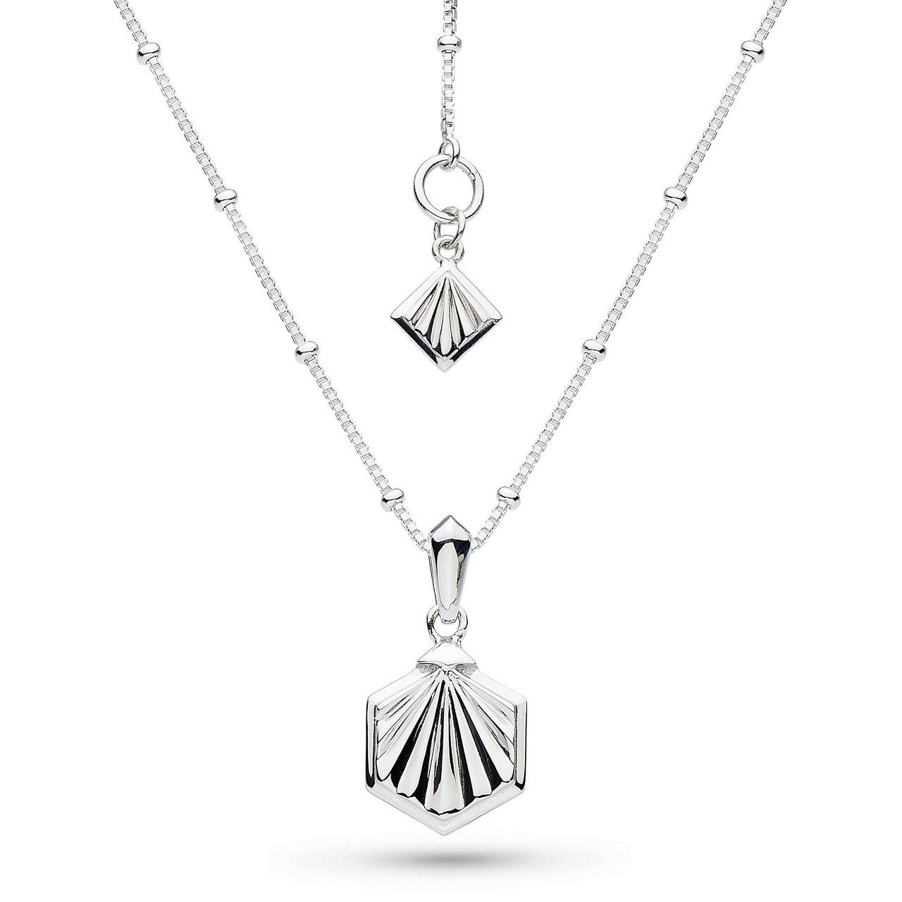 Silver Empire Deco Hexagonal Necklace