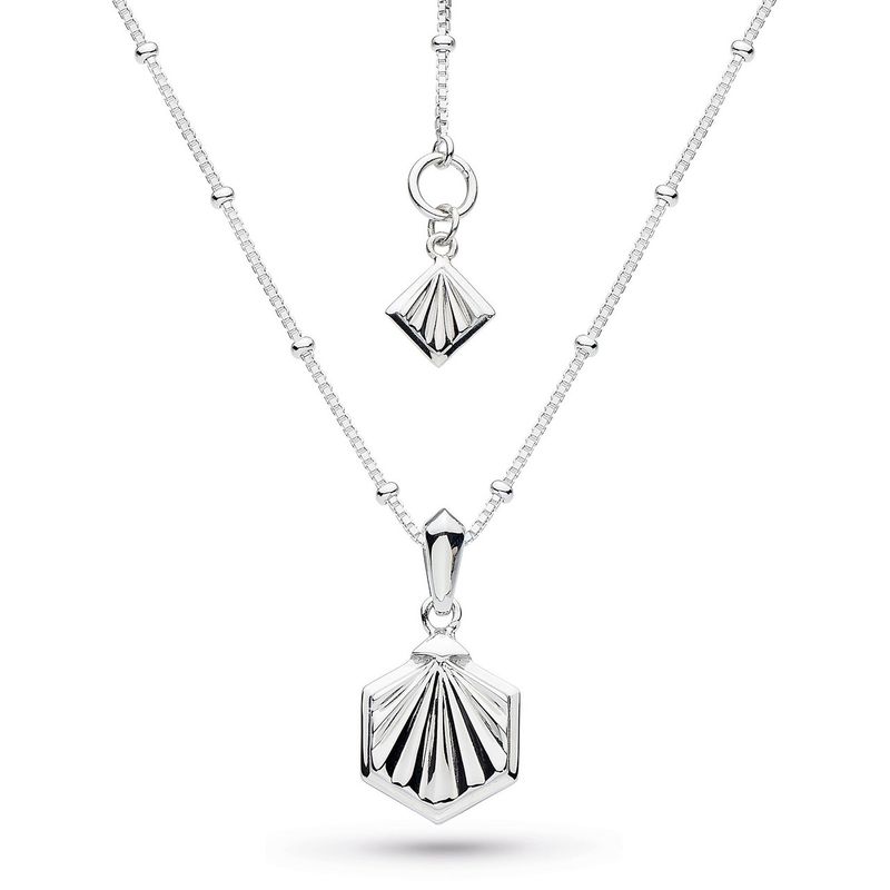 Silver Empire Deco Hexagonal Necklace