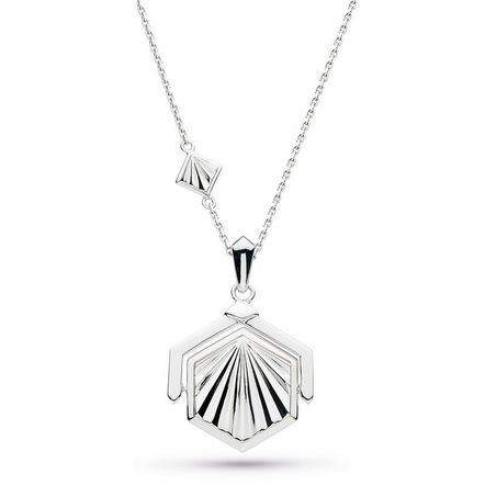 Silver Empire Deco Hexagonal Spinner Necklace