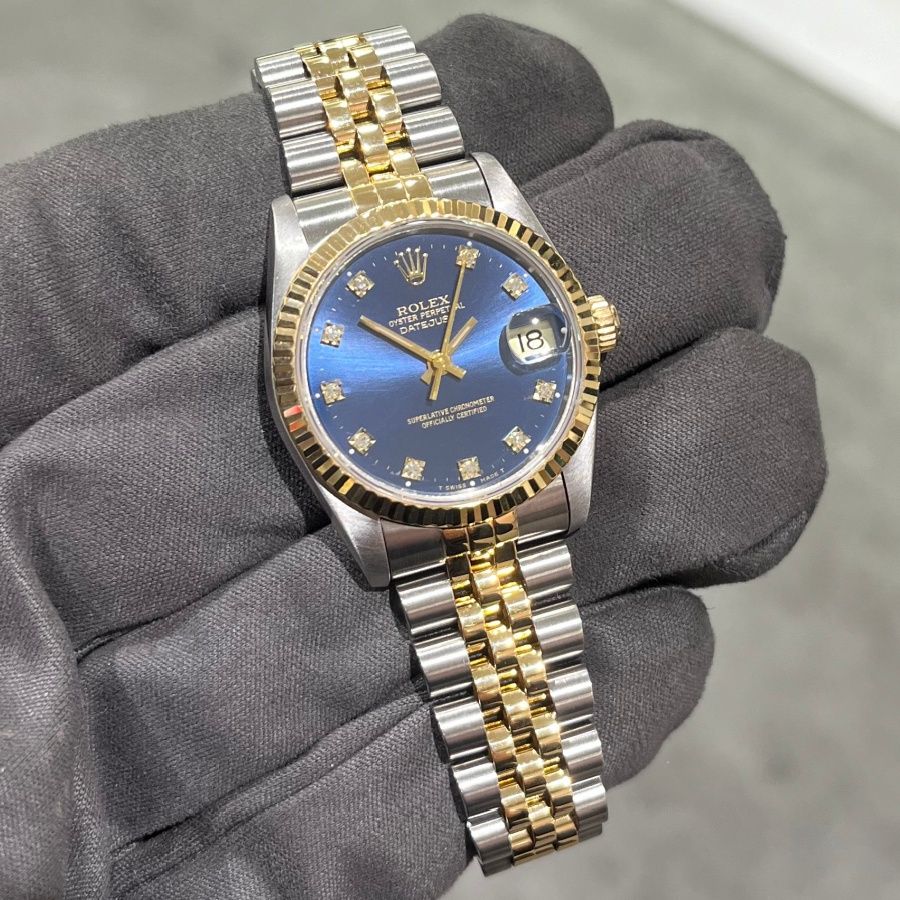 Pre-Owned Rolex Datejust 31mm Blue Diamond Dial 68273