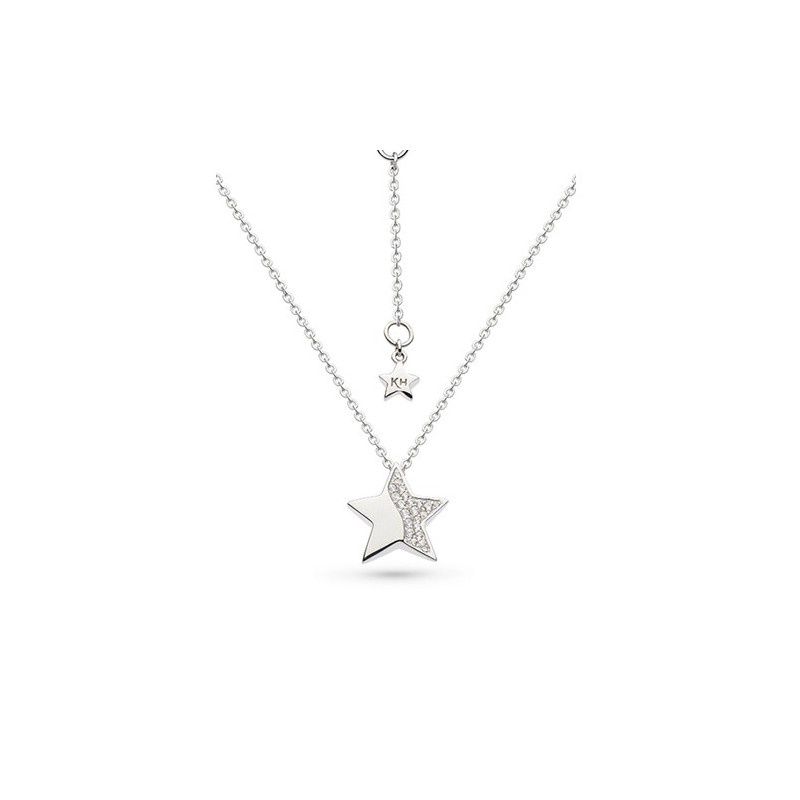Silver Sparkle Cubic Zirconia Super Star Necklace 20&quot;