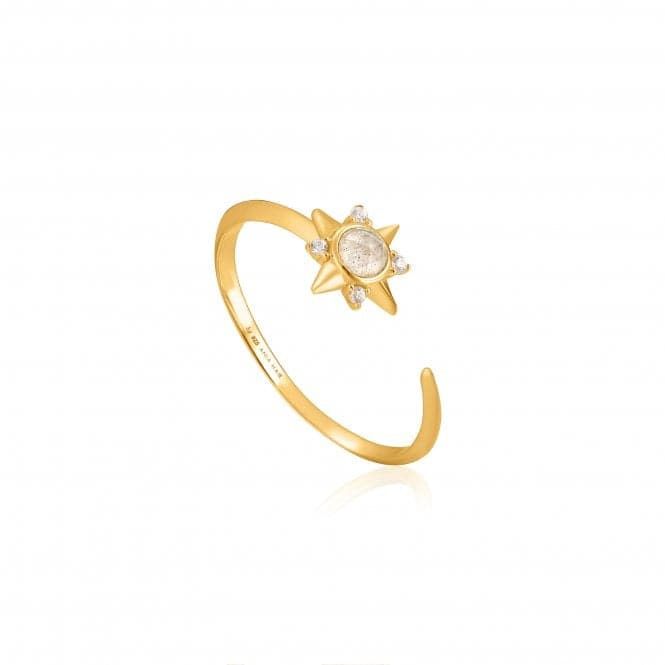 Silver Shiny Gold Plated Midnight Star Adjustable Ring