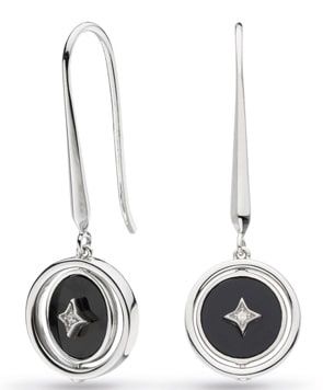 Silver Empire Astoria Nocturne Onyx &amp; CZ Spinner Drop Earrings