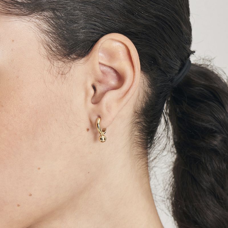 Silver Gold-Plated Spaced Out Orb Drop Hoops