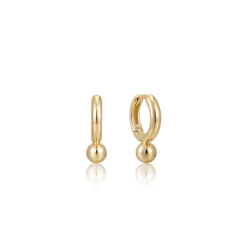 Silver Gold-Plated Spaced Out Orb Drop Hoops