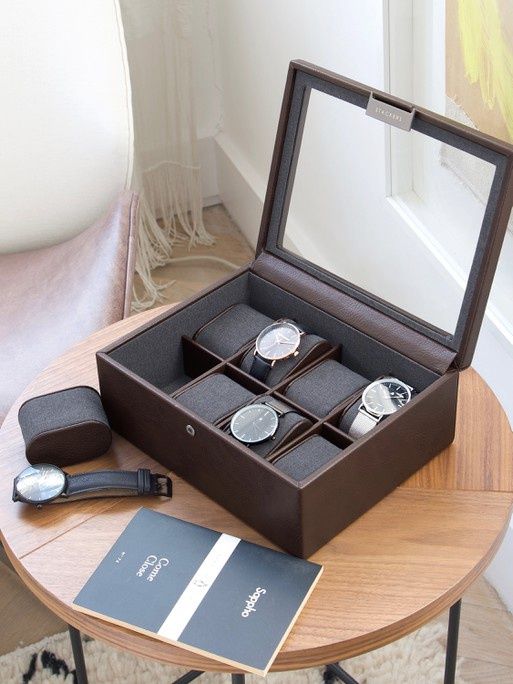 Brown 8 Piece Watch Box