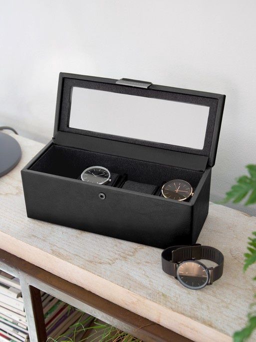 Black 4 Piece Watch Box