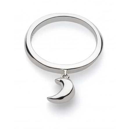 Silver Miniature Mini Moon Ring - M