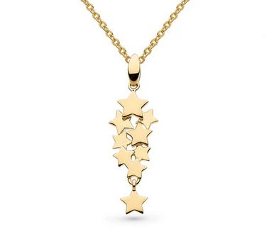 Silver Gold-Plated Stargazer Galaxy Cluster Necklace