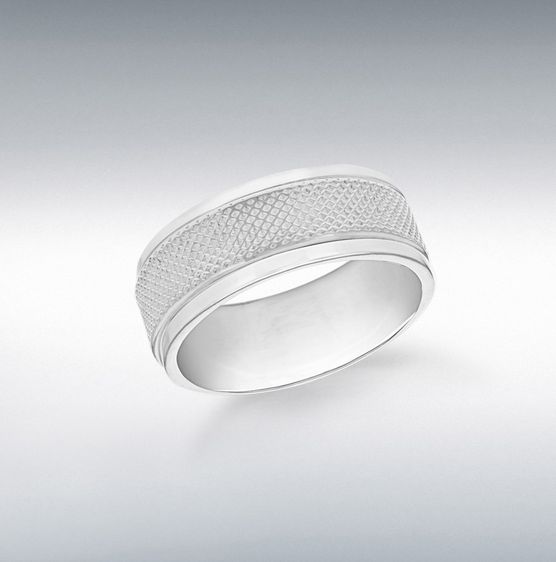 Sterling Silver Mesh Spinner Ring, Ring Size: W