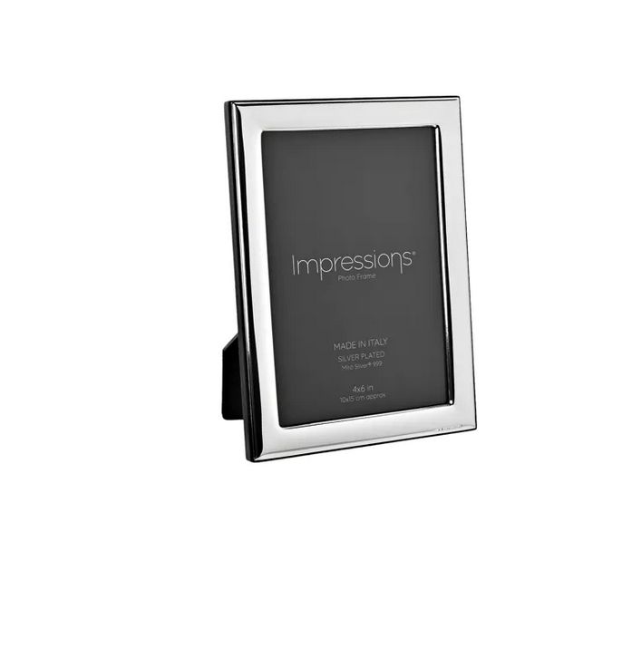 Silver-Plated Narrow Smooth Photo Frame 4&quot;x6&quot; by Impressions