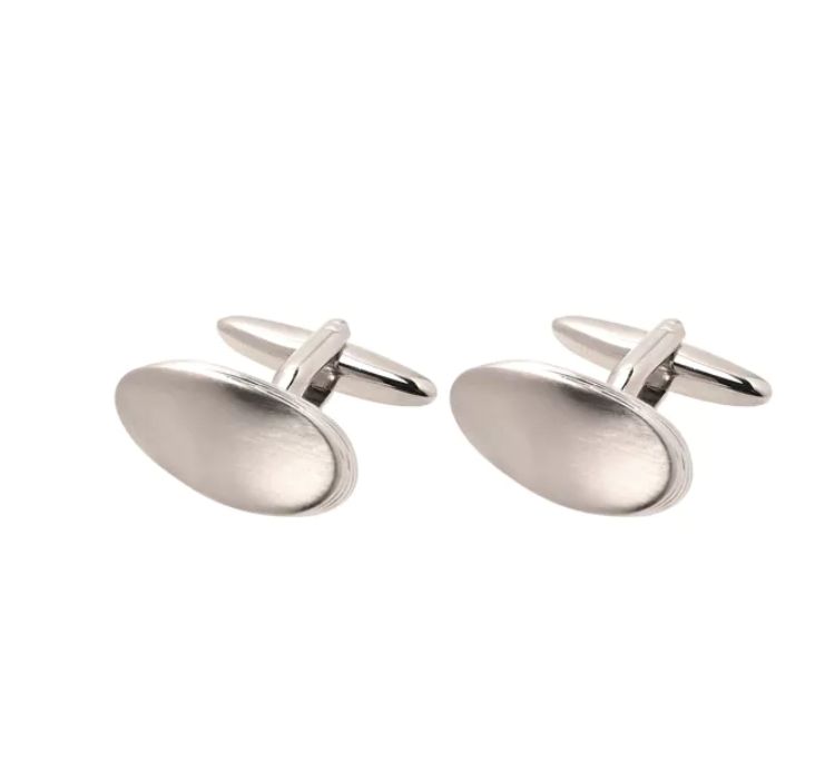 Silver Metal Harvey Makin Curved Cufflinks