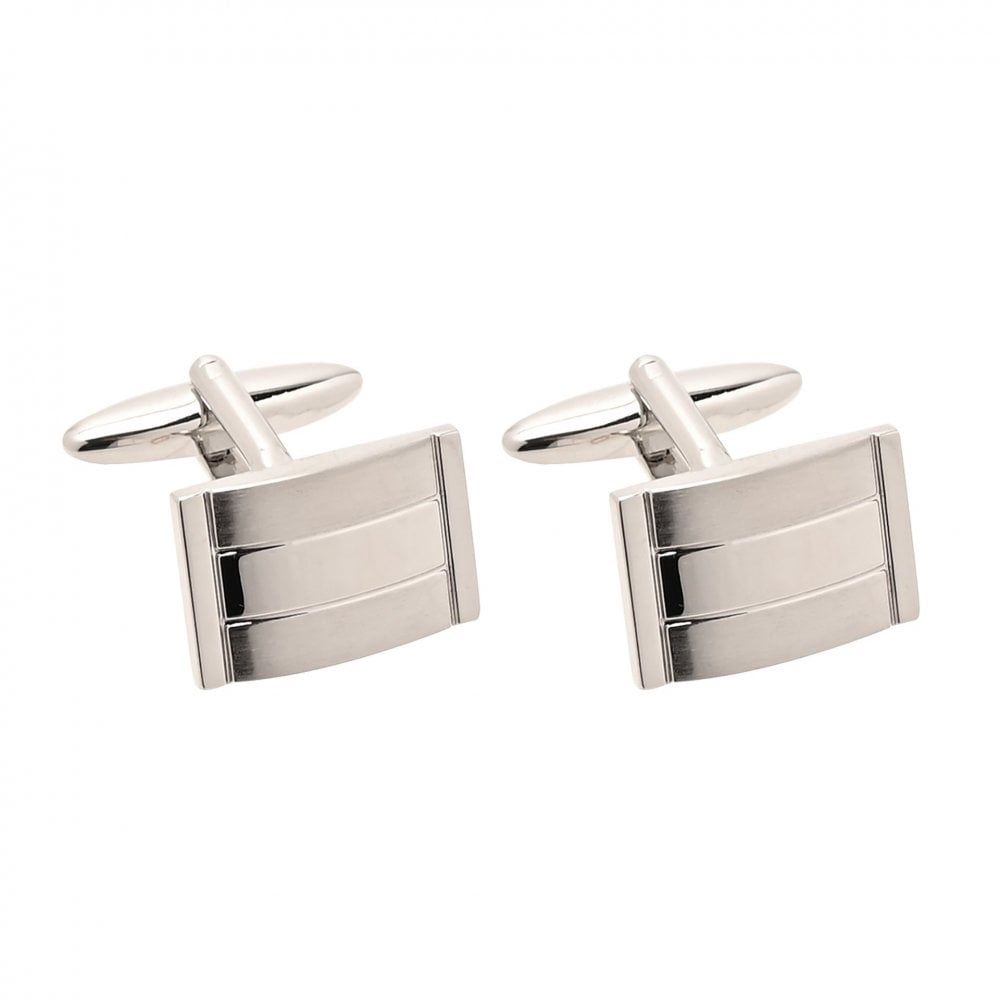 Silver Metal Harvey Makin Rectangle Cufflinks