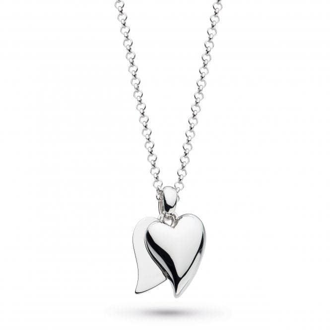 Silver Desire Love Duet Heart 18&quot; Necklace