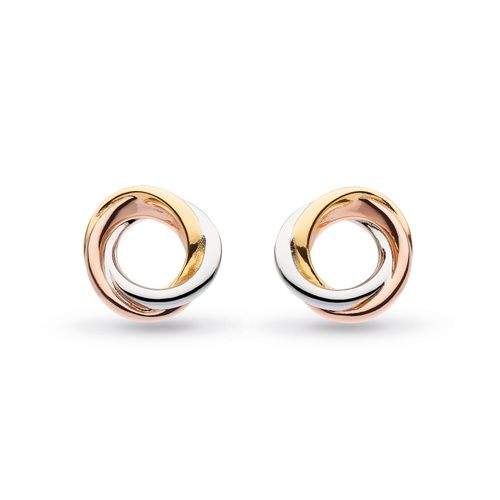 Silver Bevel Cirque Trilogy Stud Earrings