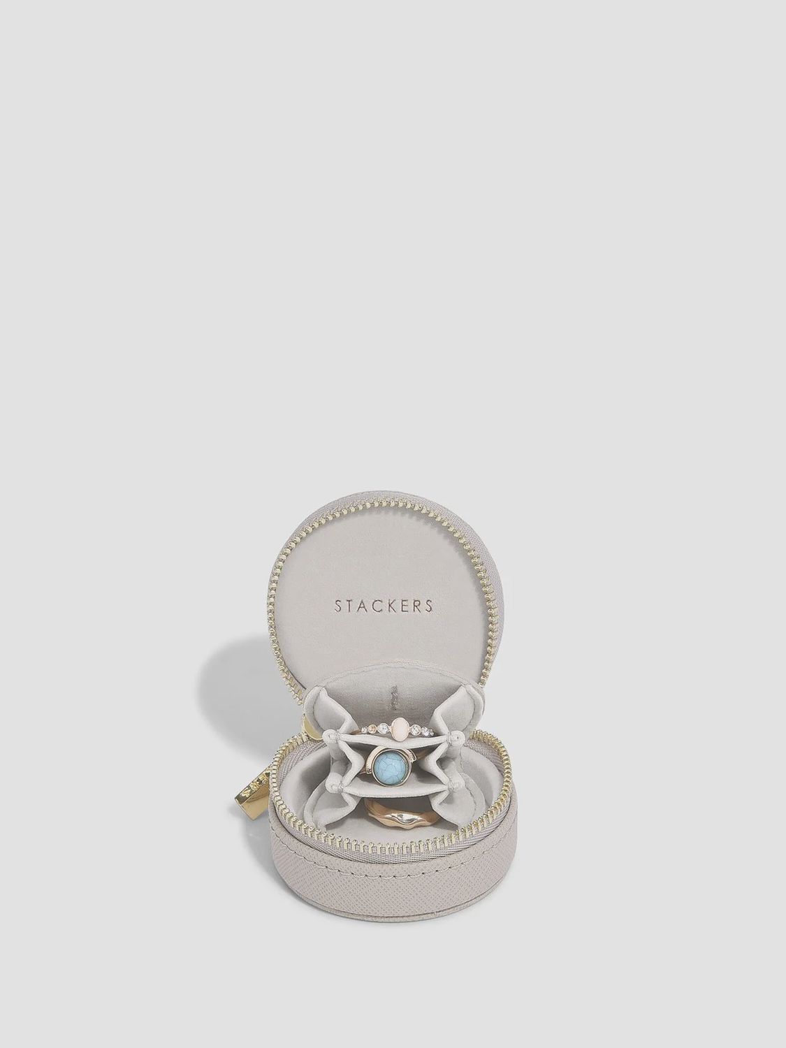 Taupe Oyster Travel Jewellery Box