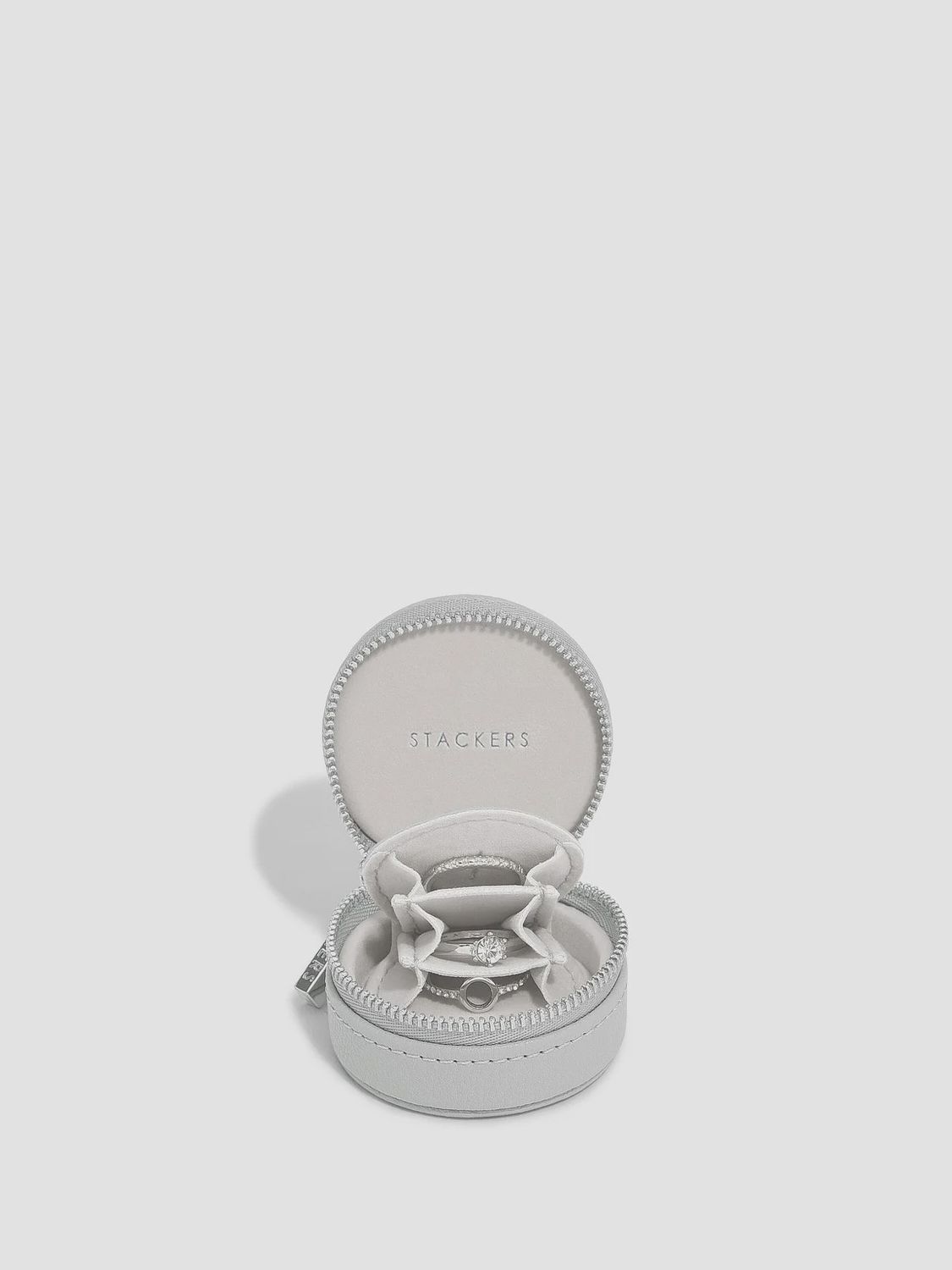 Pebble Grey Oyster Travel Jewellery Box