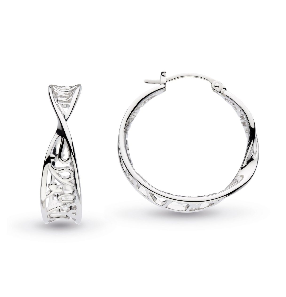 Silver Blossom Flourish Large Hoops