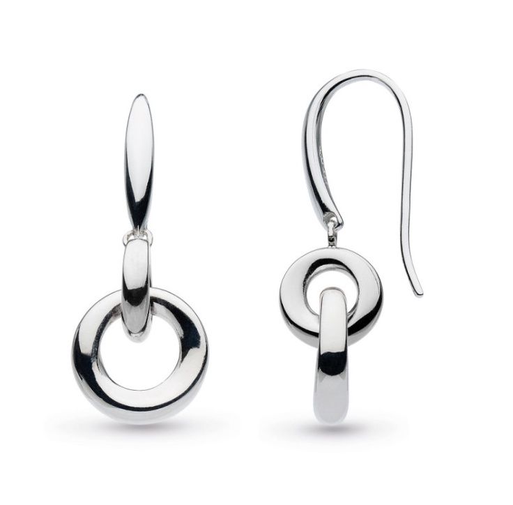 Silver Bevel Cirque Drop Earrings