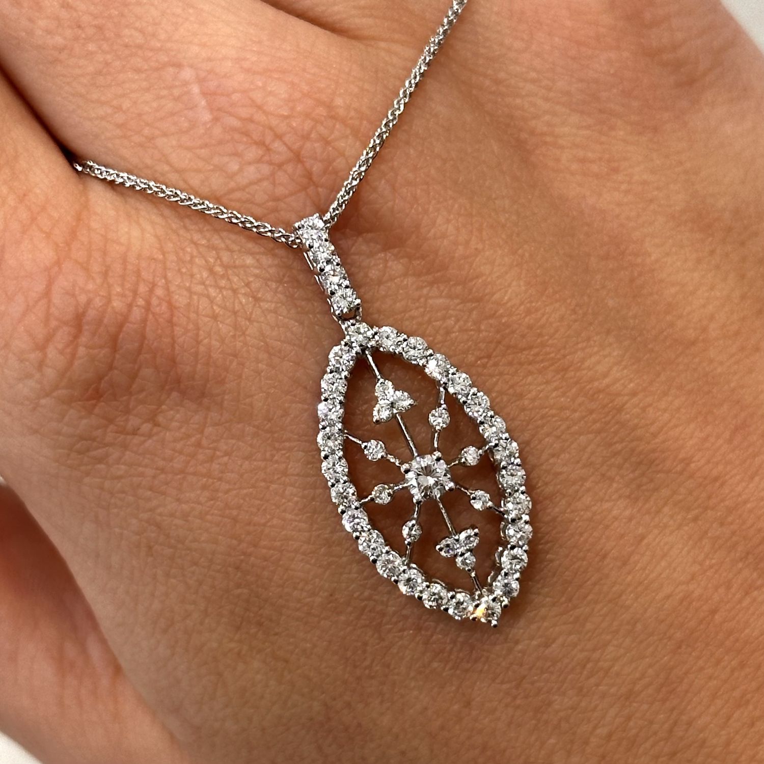 Pre-Owned 18ct White Gold 1.07ct Diamond Pendant