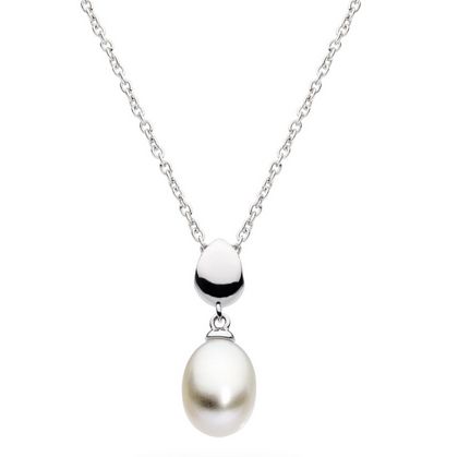 Silver Pebble Pearl Necklace