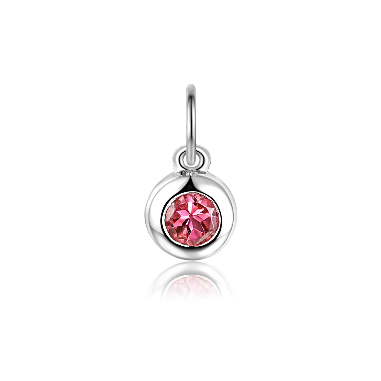 9ct Yellow Gold Pink Tourmaline Birthstone Charm