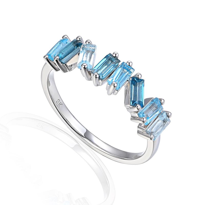 9ct White Gold Multi Blue Topaz Ring 9ct White Gold Multi Blue Topaz Ring