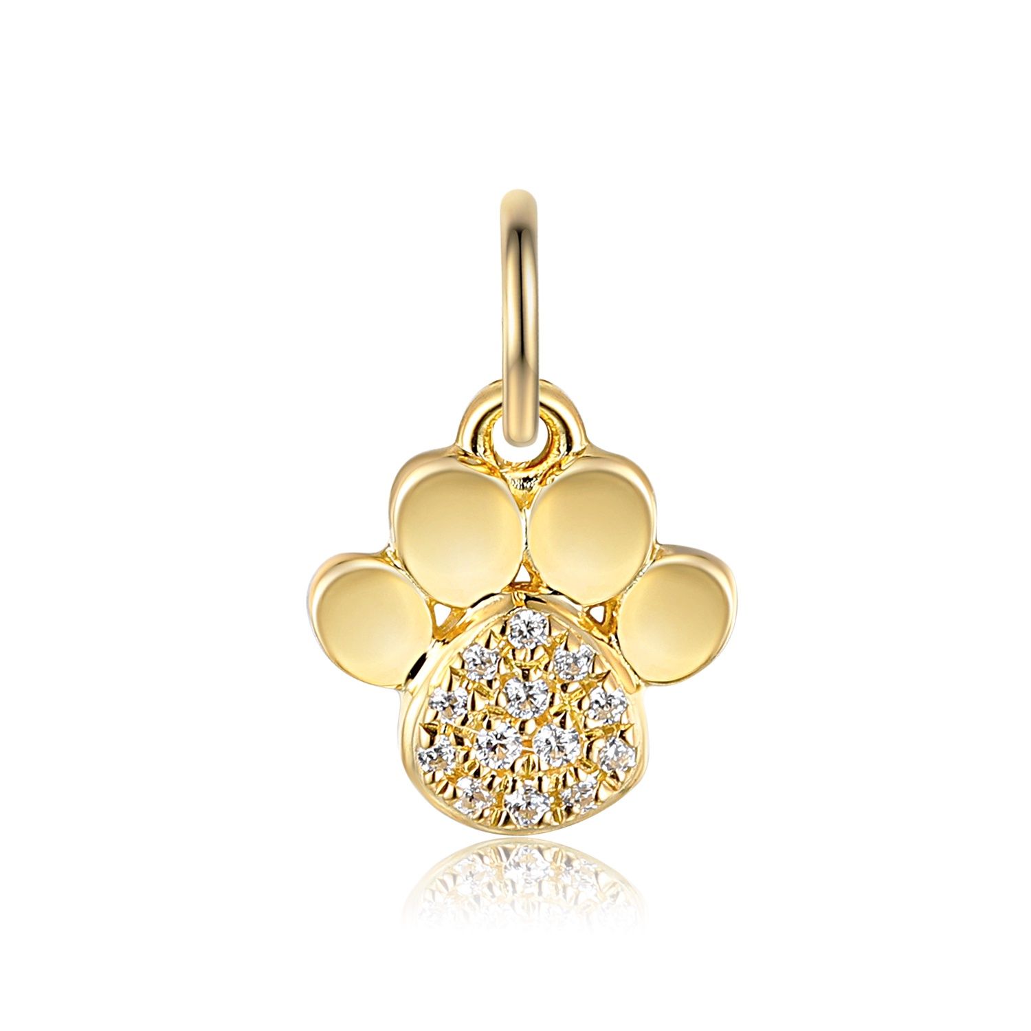 9ct Yellow Gold Diamond Paw Charm
