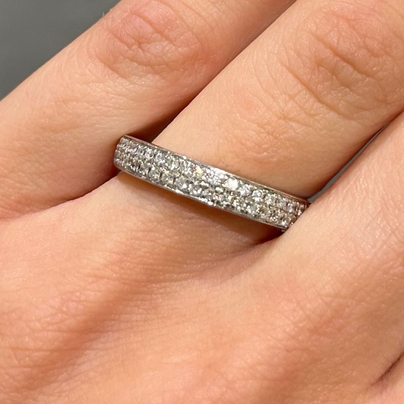 Pre-Owned 9ct White Gold 0.20ct Diamond 2 Row Eternity Ring